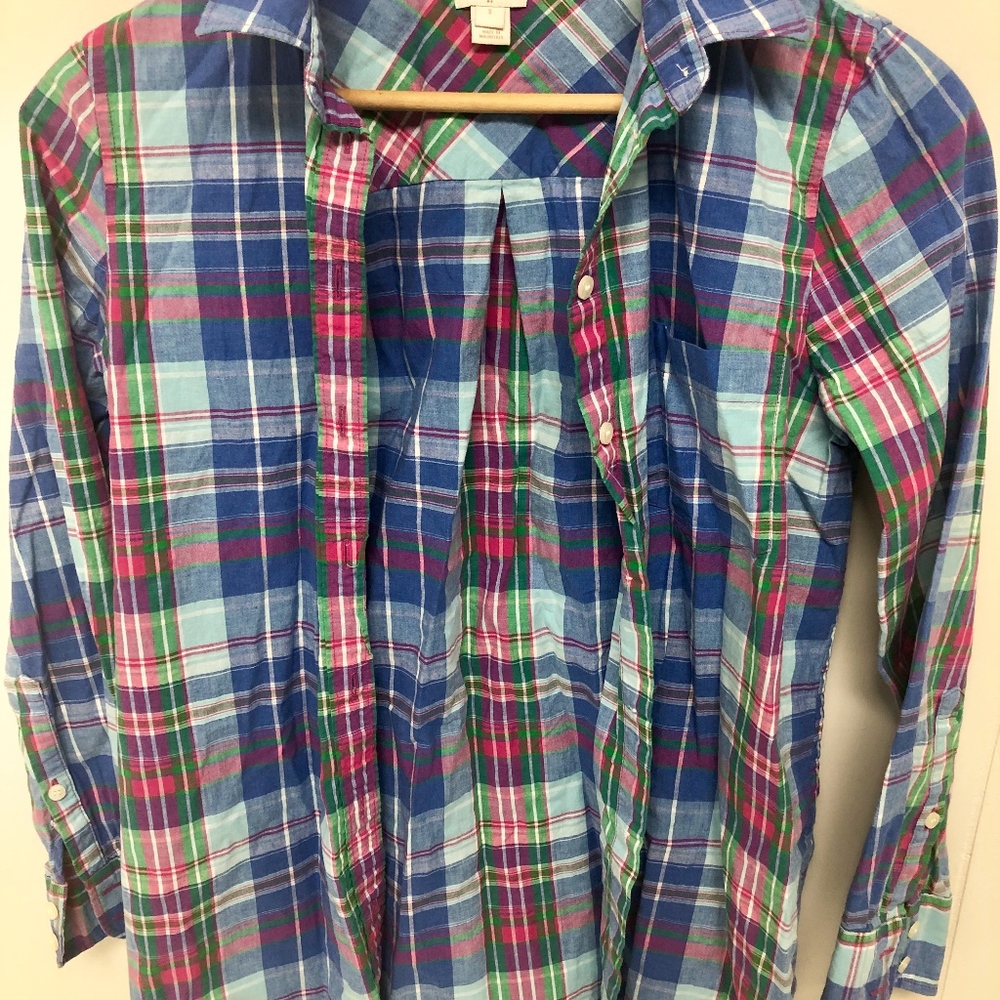 JCrew plaid cotton button up size 6